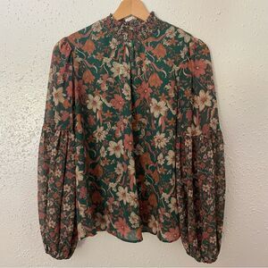 Like new | VICI | floral print | smocked blouse | top | small